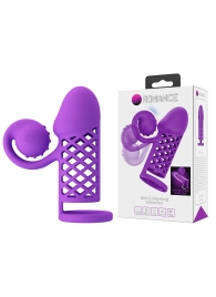 Фиолетовая вибронасадка с клиторальным отростком Harden - Baile - в Красногорске купить с доставкой