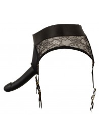 Черный женский страпон Strap-on Set: трусики и насадка - Orion - купить с доставкой в Красногорске