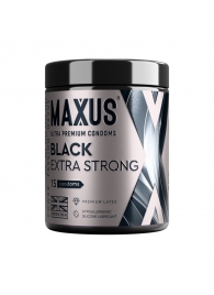 Черные утолщенные презервативы MAXUS Extra Strong с железным кейсом - 15 шт. - Maxus - купить с доставкой в Красногорске