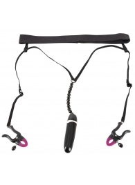 Женские вибростринги с зажимами для половых губ Spreader String with Vibrator - Orion - купить с доставкой в Красногорске