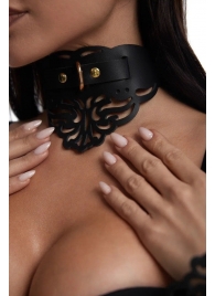 Фигурный чокер с узорами и золотистой фурнитурой - Crazy Handmade - купить с доставкой в Красногорске