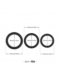 Набор из 3 черных эрекционных колец Stay Hard - Boys of Toys - в Красногорске купить с доставкой