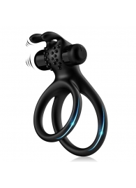 Черное эрекционное виброкольцо с подхватом мошонки Stay Hard - Boys of Toys - в Красногорске купить с доставкой