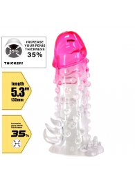 Прозрачно-розовая насадка на пенис Wilford - 13,5 см. - Baile - в Красногорске купить с доставкой