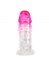 Прозрачно-розовая насадка на пенис Wilford - 13,5 см. - Baile - в Красногорске купить с доставкой
