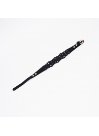 Черный ажурный чокер с золотистой фурнитурой - Crazy Handmade - купить с доставкой в Красногорске