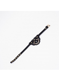 Черный чокер с клепками и золотистой фурнитурой - Crazy Handmade - купить с доставкой в Красногорске