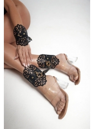 Черный фигурные оковы с золотистой фурнитурой - Crazy Handmade - купить с доставкой в Красногорске