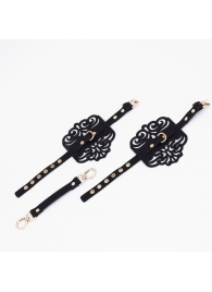 Черный фигурные оковы с золотистой фурнитурой - Crazy Handmade - купить с доставкой в Красногорске