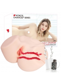 Мастурбатор-полуторс с двойным слоем материала и вибрацией Jenny Onahole Real Vagina - KOKOS - в Красногорске купить с доставкой