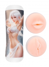 Двусторонний мастурбатор в колбе аниме - вагина и ротик - Tokyo Style - в Красногорске купить с доставкой