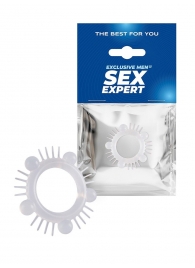 Эластичное эрекционное кольцо с шишечками и шипами - Sex Expert - в Красногорске купить с доставкой