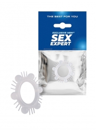 Эластичное эрекционное кольцо с шипиками и шариками - Sex Expert - в Красногорске купить с доставкой