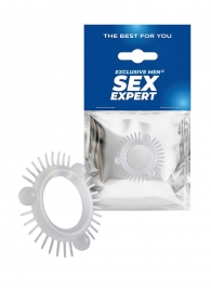 Эластичное эрекционное кольцо с 3 шариками и шипами - Sex Expert - в Красногорске купить с доставкой