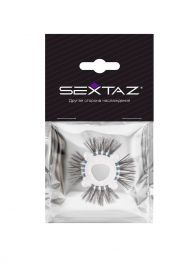 Эластичное эрекционное кольцо с черными «ресничками» - Sextaz - в Красногорске купить с доставкой