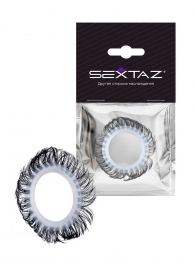 Эластичное эрекционное колечко с черными «ресничками» - Sextaz - в Красногорске купить с доставкой
