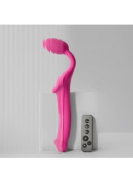 Ярко-розовый безремневой страпон Strap-on-me Vibrating Bendable Strap-On size XL - Strap-on-me - купить с доставкой в Красногорске