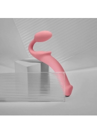 Розовый безремневой страпон Strap-on-me Semi-Realistic Bendable Strap-On size XL - Strap-on-me - купить с доставкой в Красногорске