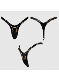 Черный пояс для фиксации насадок Strap-On-Me Leatherette Harness Fabulous - Strap-on-me - купить с доставкой в Красногорске