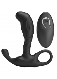 Черный изогнутый массажёр простаты с вибрацией и пультом ДУ - Baile - в Красногорске купить с доставкой