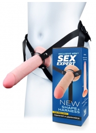 Мужской полый страпон на регулируемых ремешках - 22 см. - Sex Expert - купить с доставкой в Красногорске