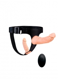 Женский страпон с 2 насадками, вибрацией и пультом ДУ - Erowoman-Eroman - купить с доставкой в Красногорске