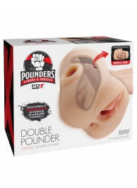 Телесный мастурбатор с вибрацией Double Pounder Vibrating Squeeze Stroker - Pipedream - в Красногорске купить с доставкой