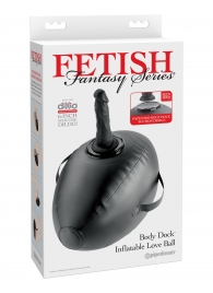 Черный надувной мяч с платформой для фиксации дилдо Body Dock Inflatable Love Ball - Pipedream - купить с доставкой в Красногорске