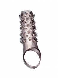 Дымчатая насадка на пенис с шипами и выпуклостями - 12 см. - Sex Expert - в Красногорске купить с доставкой