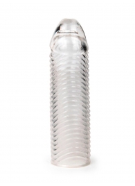 Прозрачная закрытая насадка на пенис с ребрышками - 16 см. - Sex Expert - в Красногорске купить с доставкой