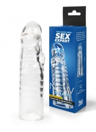 Прозрачная закрытая насадка на член - 15 см. - Sex Expert - в Красногорске купить с доставкой