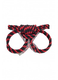 Черно-красные наручники-оковы ’’Узел-омега’’ из хлопковой веревки - Pecado - купить с доставкой в Красногорске