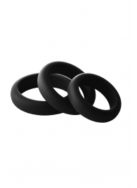 Набор из 3 черных эрекционных колец Smooth Silicone Cockring Pack - Dream Toys - в Красногорске купить с доставкой