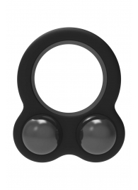 Черное эрекционное кольцо с утяжелителями Cockring Dual Weight - Dream Toys - в Красногорске купить с доставкой