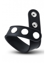 Черное эрекционное кольцо на кнопках - Blush Novelties - в Красногорске купить с доставкой