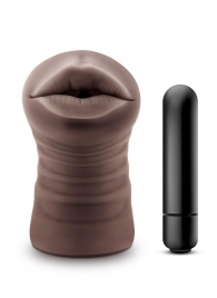 Коричневый мастурбатор-ротик Krystal Vibrating Masturbator - Blush Novelties - в Красногорске купить с доставкой
