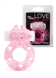 Розовое эрекционное виброкольцо в форме зайчика - 1137 - в Красногорске купить с доставкой