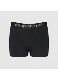 Черные трусики-боксеры для фиксации насадок Strap-on-me Harness Lingerie Allure - size XS - Strap-on-me - купить с доставкой в Красногорске
