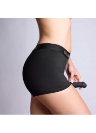 Черные трусики-боксеры для фиксации насадок Strap-on-me Harness Lingerie Allure - size S - Strap-on-me - купить с доставкой в Красногорске