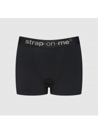 Черные трусики-боксеры для фиксации насадок Strap-on-me Harness Lingerie Allure - size XL - Strap-on-me - купить с доставкой в Красногорске