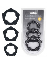 Набор из 3 эрекционных колец Beaded Silicone Cockring Set - Shots Media BV - в Красногорске купить с доставкой