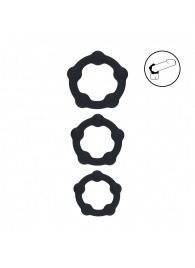 Набор из 3 эрекционных колец Beaded Silicone Cockring Set - Shots Media BV - в Красногорске купить с доставкой