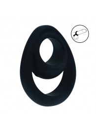 Черное эрекционное кольцо Double Ergo Silicone Cockring - Shots Media BV - в Красногорске купить с доставкой