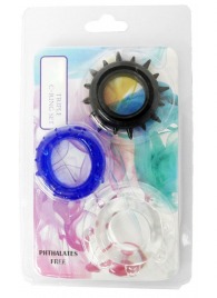 Набор из 3 эрекционных колец разного цвета и рельефа - Boys of Toys - в Красногорске купить с доставкой