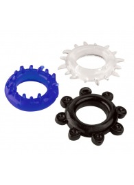 Набор из 3 эрекционных колец разного цвета и рельефа - Boys of Toys - в Красногорске купить с доставкой