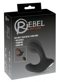 Черная анальная вибропробка с функцией расширения RC Butt Plug with 3 functions - Orion - в Красногорске купить с доставкой