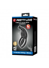 Черное перезаряжаемое виброкольцо Goodwin - Baile - в Красногорске купить с доставкой