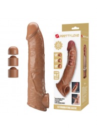 Карамельный фаллоудлинитель с подхватом мошонки Silas - 26 см. - Baile - в Красногорске купить с доставкой