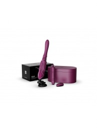 Фиолетовая секс-машина с функцией нагрева, насадками и присоской Sesh - Zalo - купить с доставкой в Красногорске