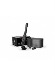 Черная секс-машина с функцией нагрева, насадками и присоской Sesh - Zalo - купить с доставкой в Красногорске